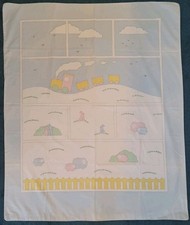 Mothercare Vintage Cot Quilt Duvet Cover Lamb Sheep Train Bunny Made in GB