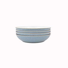 Denby - Elements Blue Pasta Bowls Set of 4 - Dishwasher Microwave Safe Crockery