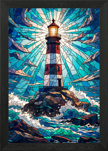 Lighthouse stained glass - lighthouse,