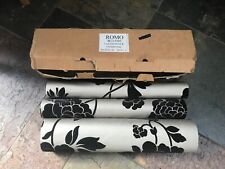 Romo Lasari Flock Wallpaper - Charcoal W215/05 - 3 x partial rolls 12.5m approx