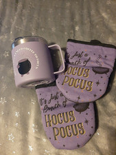 Disney Hocus Pocus Kitchen Set Mini Oven Mitts/Gloves Metal Mug Witchy Spooky