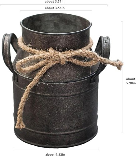 Vintage metal milk can - can, vase