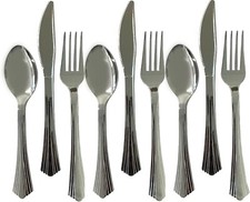 18 PC Metallic Silver PLASTIC