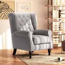 Vintage Grey Wingback Armchair