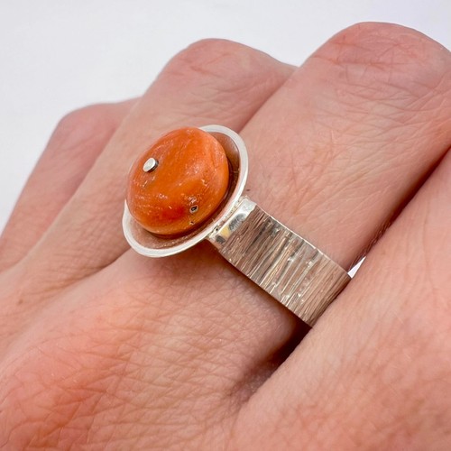 Natural orange coral sterling - natural,