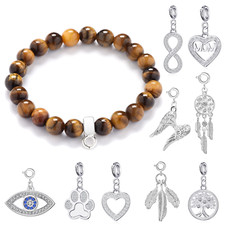 Tiger eye gemstone charm - eye,