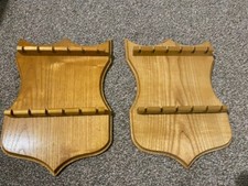 Pair of Wooden Display Presentation Boards Plaques for Souvenir Teaspoons Spoons