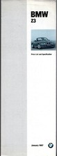 BMW Z3 Roadster Specifications 1997 UK Market Foldout Brochure 1.9 2.8 