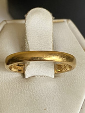 Vintage 22 Carat Yellow Gold Band Ring, Hallmarked 1958, Size N1/2