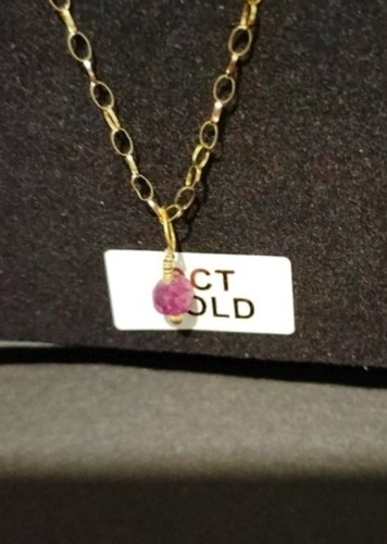 9ct gold natural faceted ruby - faceted,