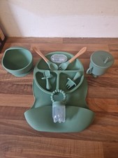 11 Pieces Baby Weaning Set - BPA-Free Silicone Strong Suction Plate, Bowl (I)