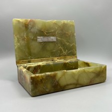 Betjemann's Patent Art Deco Antique Stone Cigaret Box Silver London