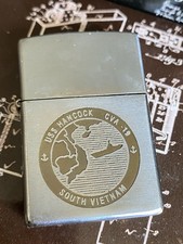 USS Hancock CVA 19 South Vietnam Zippo Lighter Genuine 1968 (JC)