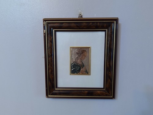 Vintage praying lady foil art - vintage,