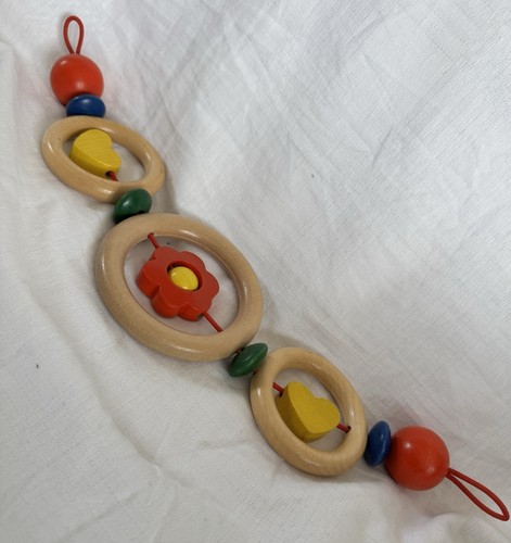 Vintage wooden pram chain link - wooden,