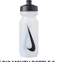 Nike Sport Water Bottle Big Mouth Gym Football Drinks Clear/Black 22oz (650ml)