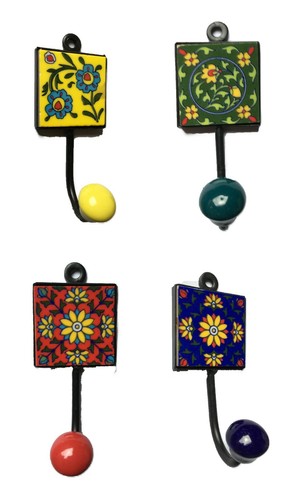 Ceramic tile coat - hook, indian