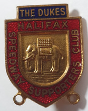 Halifax Dukes Speedway Supporters Club Enamel Pin Badge. 1972 Motorcycle Racing