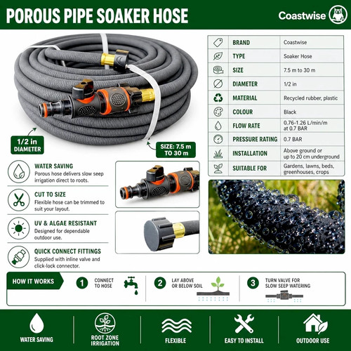 Porous pipe soaker hose - pipe,
