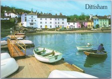 Vintage Postcard Devon Dittisham River Boats England