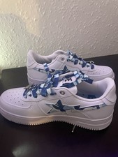 A Bathing Ape Bape Mens Uk 7.5 Blue White Camo Perfect Condition Not Been Worn