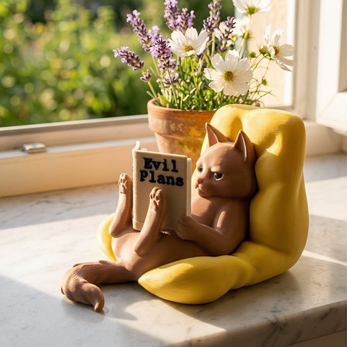 Funny cat statue printed - statue,