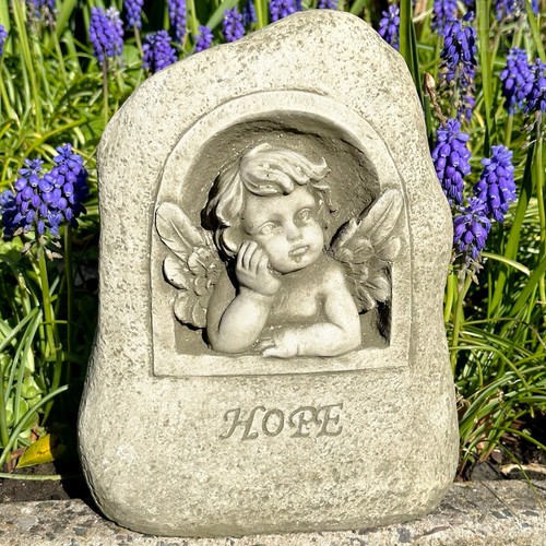 Stone cherub hope statue - cherub, of