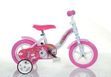 Dino Unicorn Girls 10" Bicycle With Stabilisers White Pink Cycling