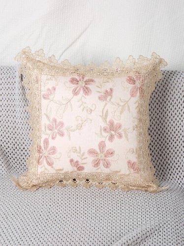 Lace cushion cover shabby - cushion,