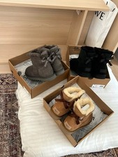 Women's Shoes UGG Mini Bailey Bow II Boots Chestnut Slip On Ankle Boots New