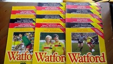 SELECTION   OF   20   WATFORD   (HOME)   PROGRAMMES.   1985/1986.