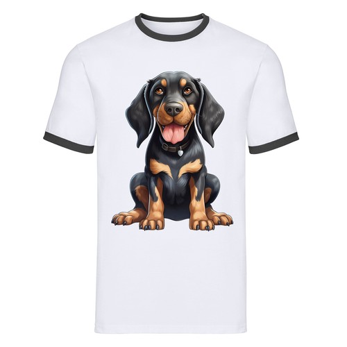 Happy cute cartoon doberman - cartoon,