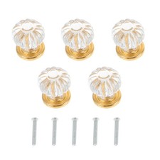  5 Pcs Crystal Handles for Drawers Glass Door Knobs Clear Cabinet Pulls