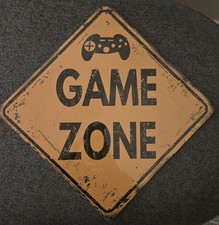 Game Zone Metal Sign 30cm Square Video Games Accessory