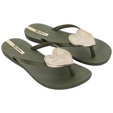 Womens Ipanema Maxi Heart Sandal in Khaki Green / UK4 EU37