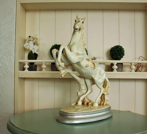 White running horse figurine - horse,