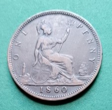1860 PENNY - VICTORIA - GOOD