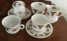 Royal Stafford Fine Bone China 3x Cup & Saucers, Sugar Bowl, Milk Jug - Balmoral