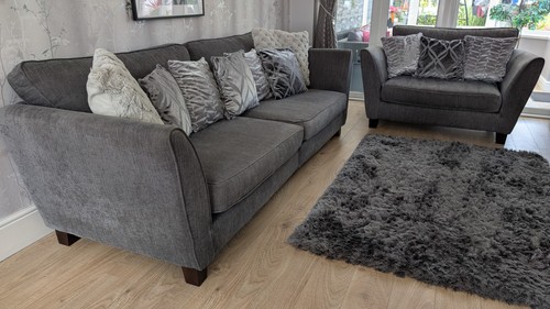 Grey seater sofa cuddle - grey,