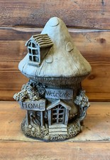 STONE GARDEN MUSHROOM FAIRY LEAF HOUSE ORNAMENT GIFT