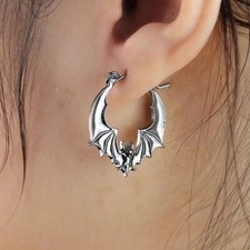 Halloween Bat Hoop Earrings