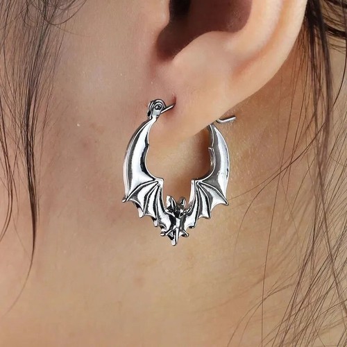 Halloween bat hoop - hoop, earrings