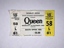 Queen Freddie Mercury Ticket Complete Unused Wembley Arena London December 1980