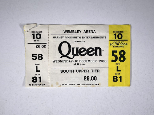 Queen freddie mercury ticket - freddie,