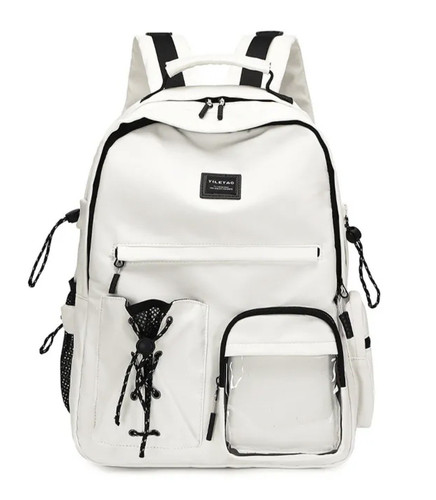 Back school white backpack - back,