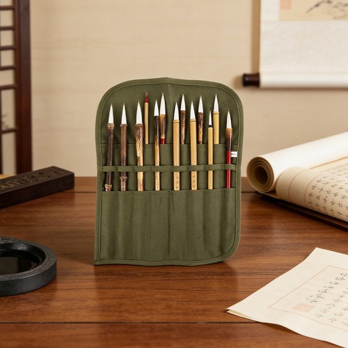 Rolled canvas brush roll - canvas,