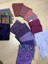 Selection Of Purple Fat Quarters/ Strips Material Bundle