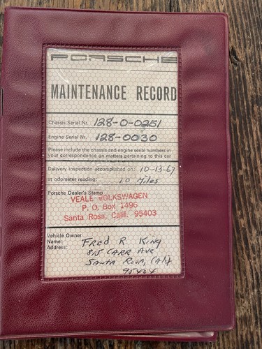 Porsche maintenance record 912 - maintenance,