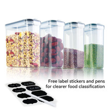 4x Airtight 2.5L Food Cereal