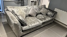 Large 2 Seater Sofa Crushed Velvet Memory Foam